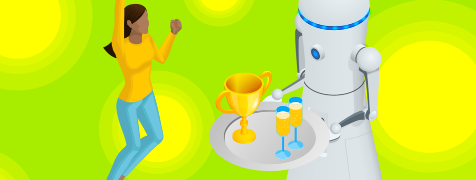 Winner with robot