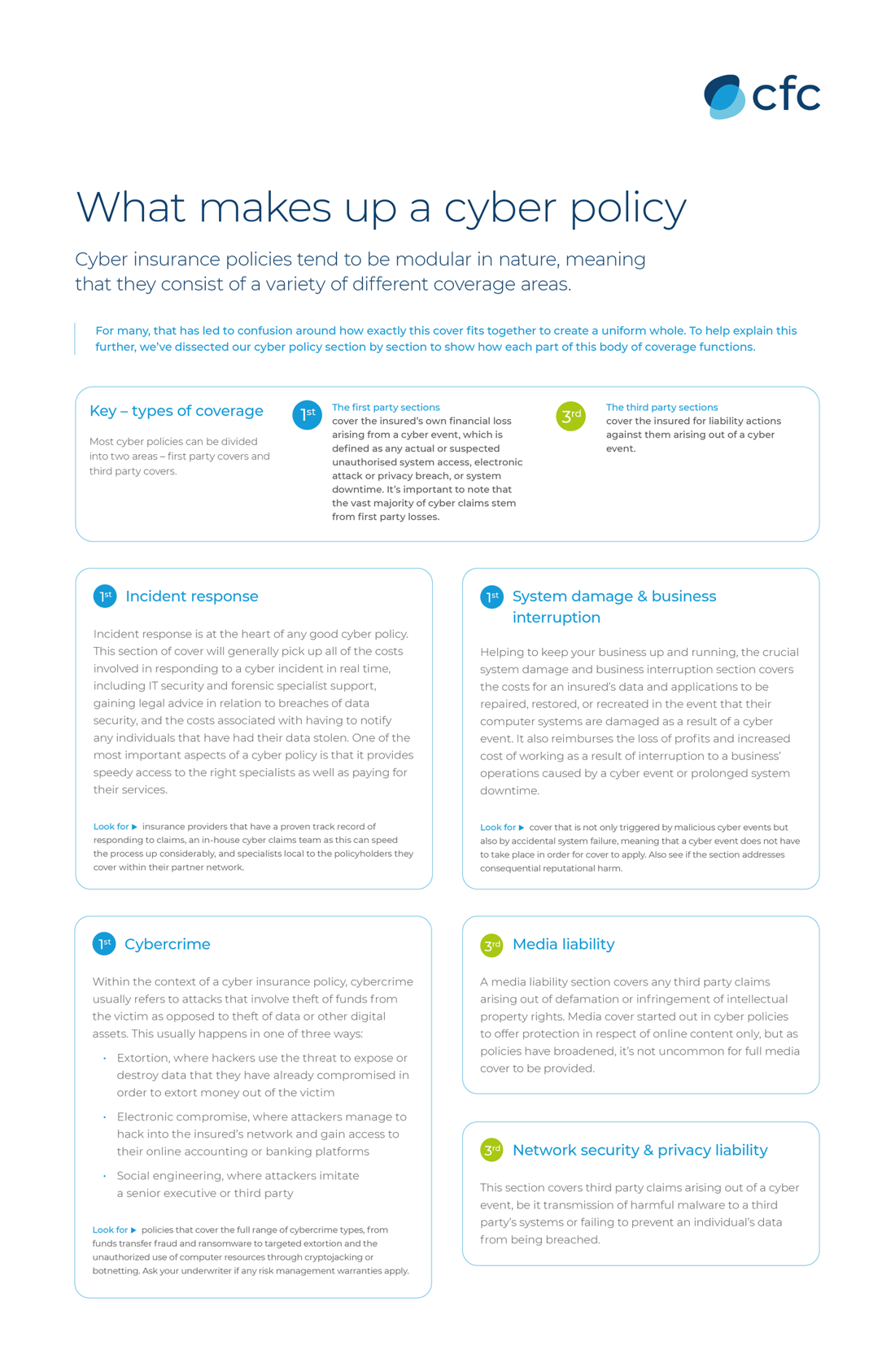 What makes up a cyber policy